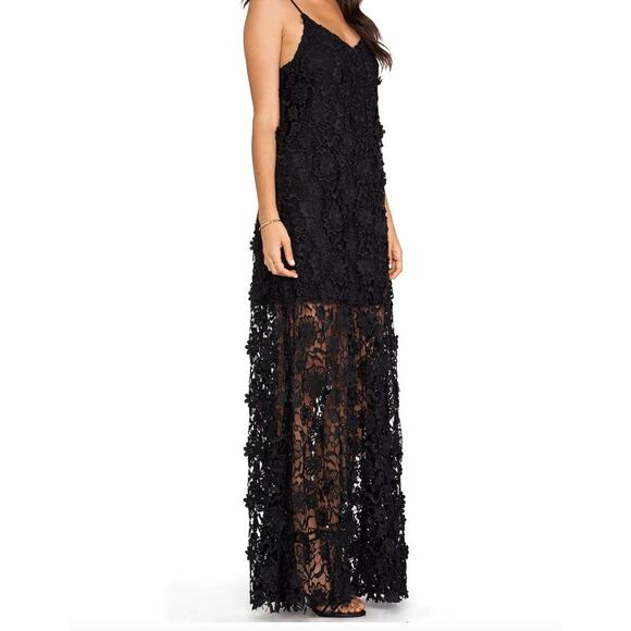 New Erin Fetherston Lillian Open Lace Maxi Dress Black Women's Cocktail Special - Picture 10 of 14